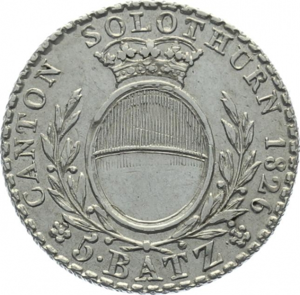 Solothurn 5 Batzen 1826 "BATZ"